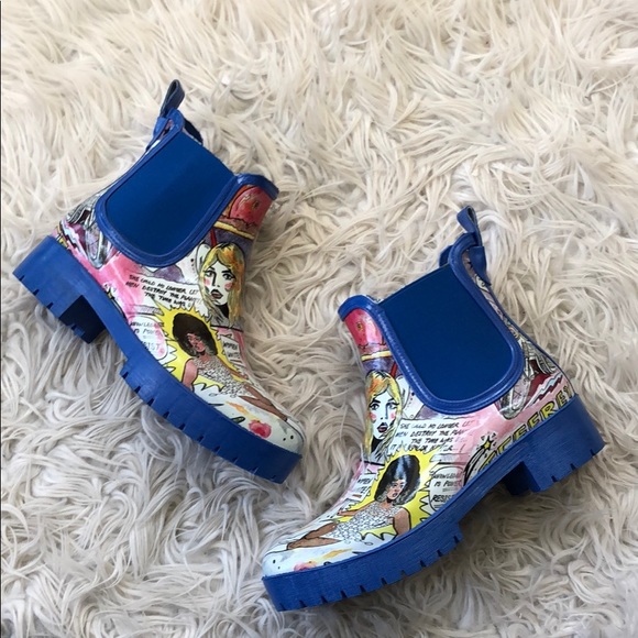 NEW • Jeffrey Campbell • CloudyV Comic Rain Boots - Picture 6 of 8